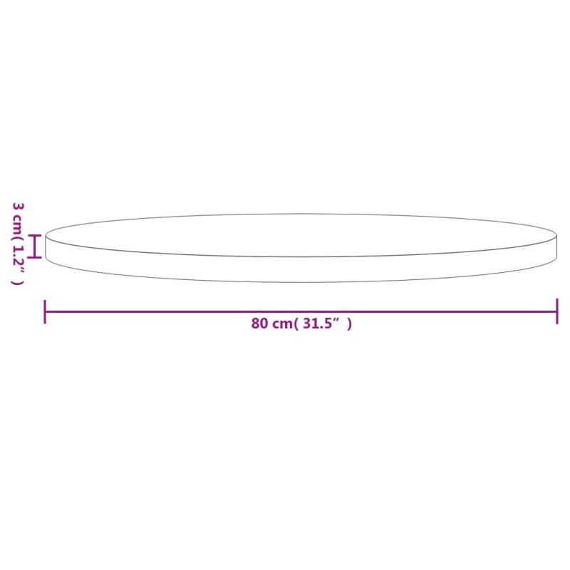 vidaXL Stolová doska okrúhla biela Ø80x3 cm masívna borovica
