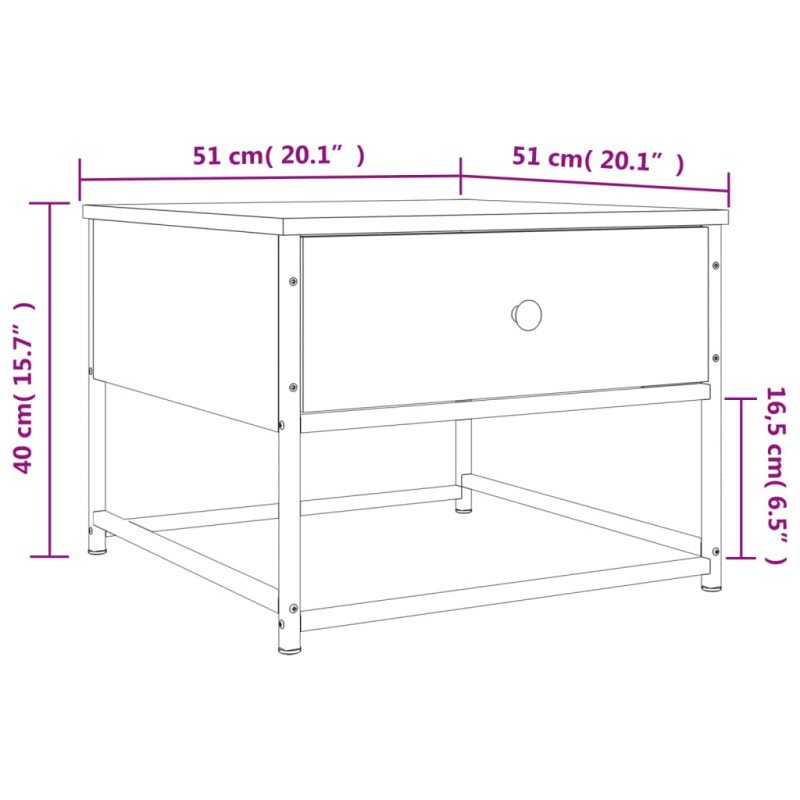 vidaXL Konferenčný stolík čierny 51x51x40 cm kompozitné drevo