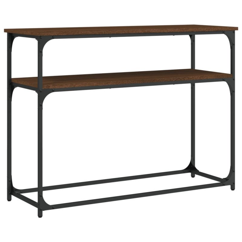 vidaXL Konzolový stolík hnedý dub 100x35,5x75 cm kompozitné drevo