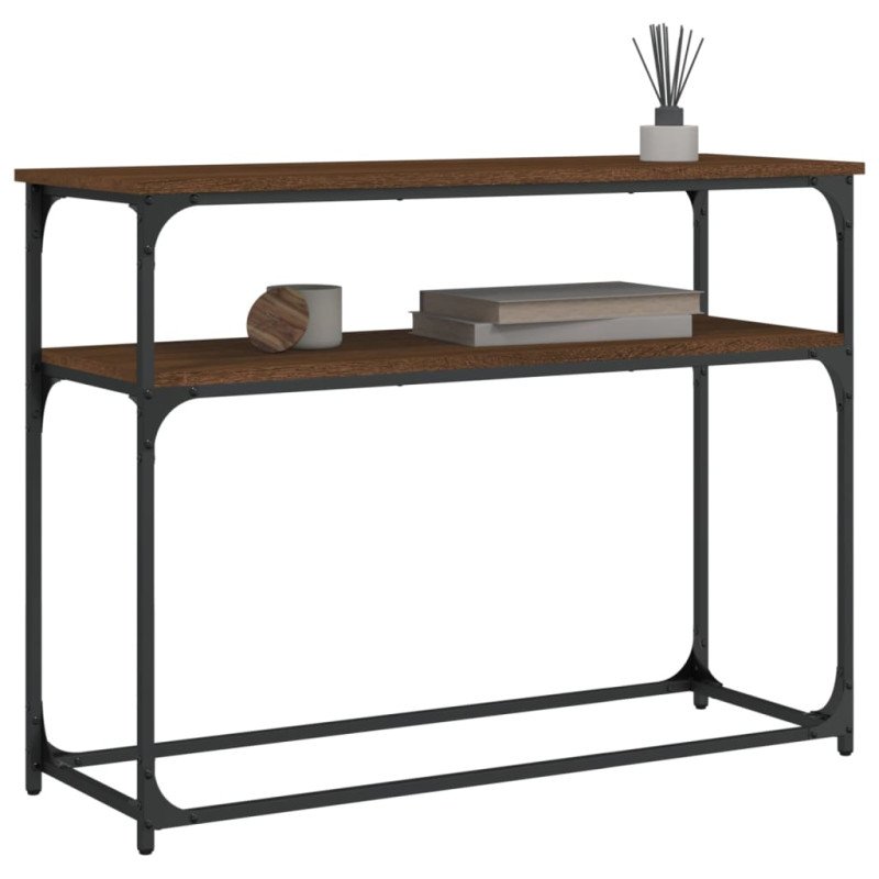 vidaXL Konzolový stolík hnedý dub 100x35,5x75 cm kompozitné drevo