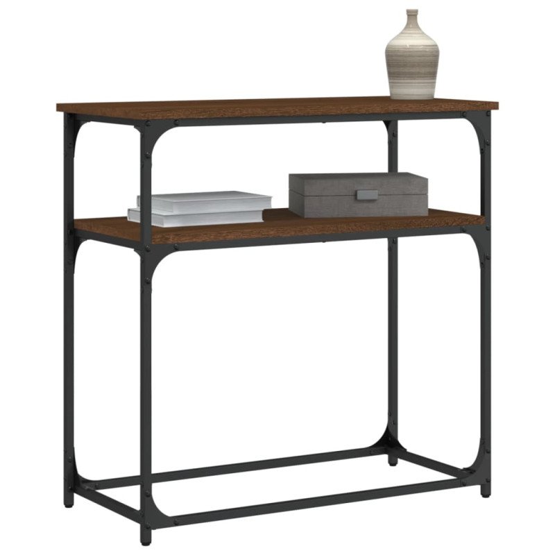 vidaXL Konzolový stolík hnedý dub 75x35,5x75 cm kompozitné drevo