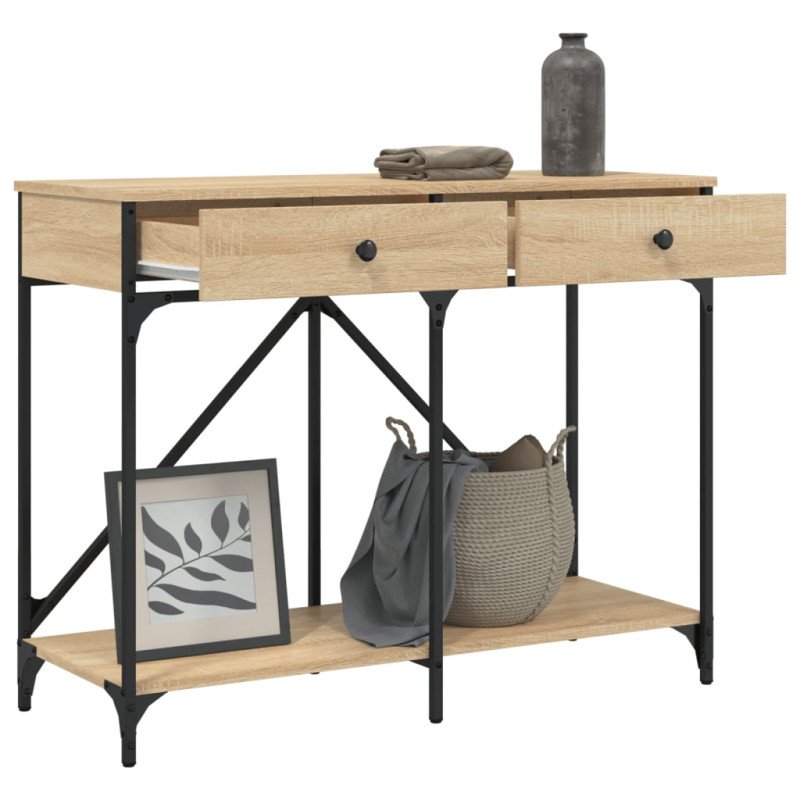 vidaXL Konzolový stolík dub sonoma 100x39x78,5 cm kompozitné drevo