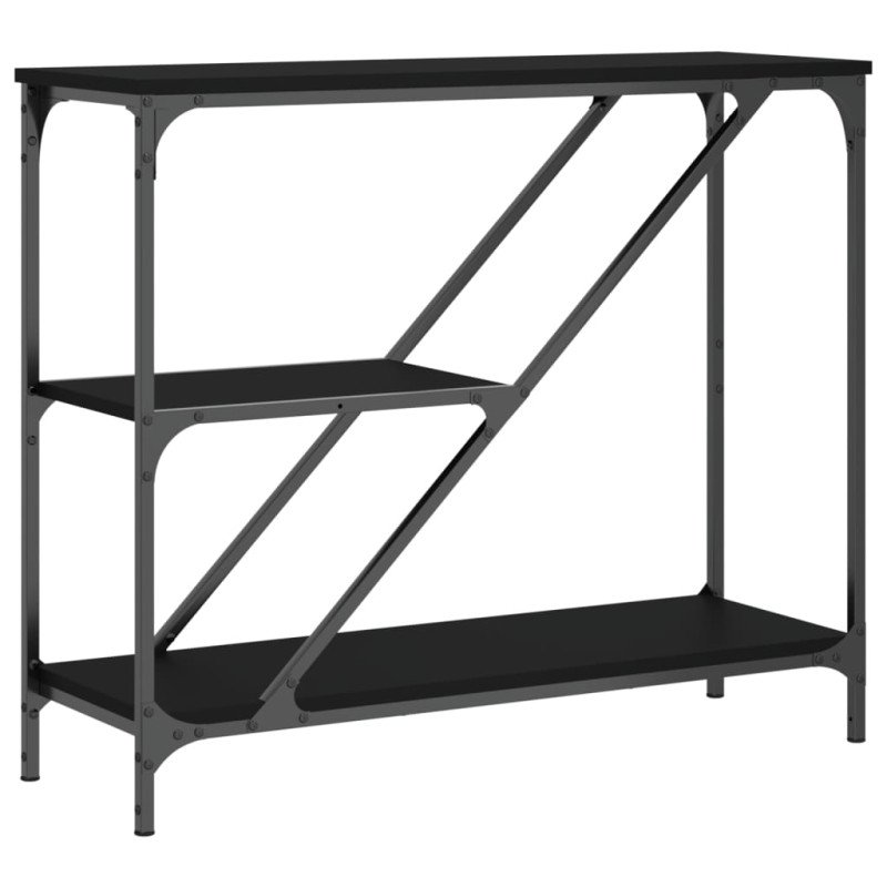 vidaXL Konzolový stolík čierny 88,5x30x75 cm kompozitné drevo