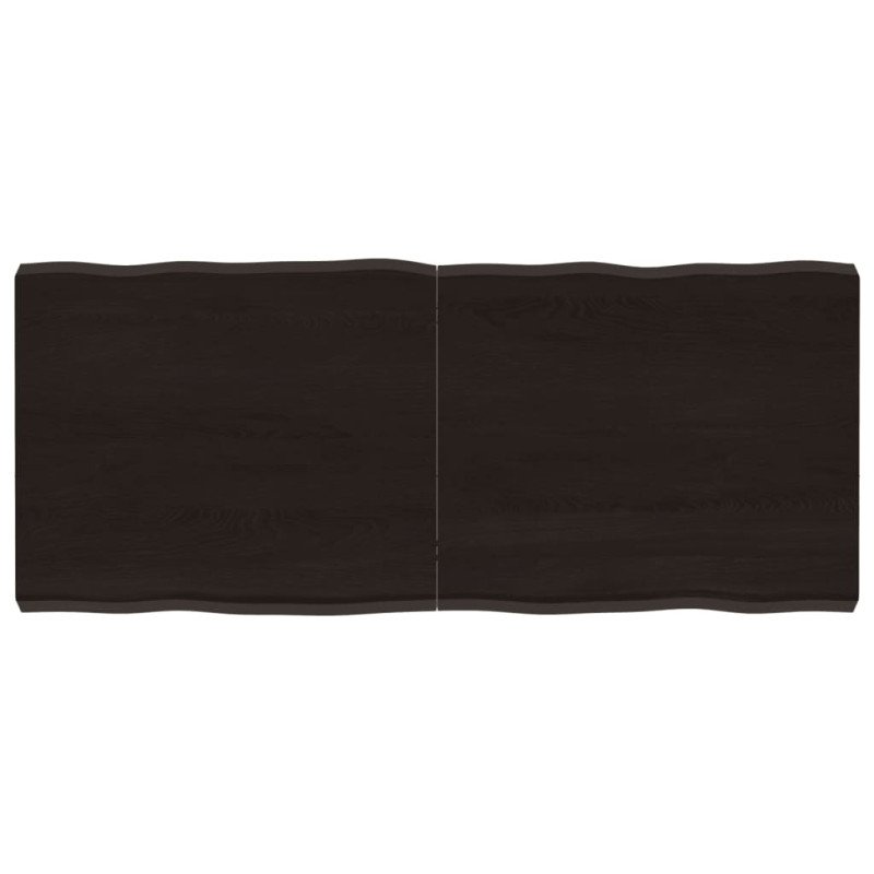 vidaXL Stolová doska tmavohnedá 140x60x(2-6)cm ošetrený masív hrany