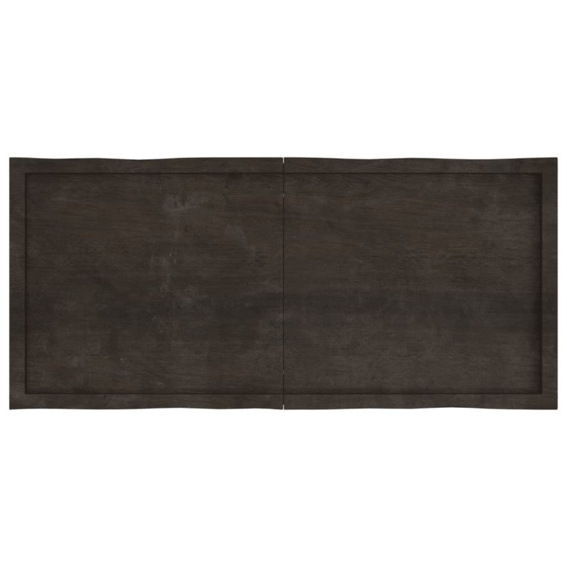vidaXL Stolová doska tmavohnedá 140x60x(2-6)cm ošetrený masív hrany
