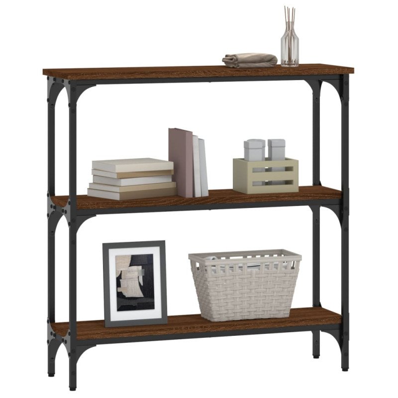 vidaXL Konzolový stolík hnedý dub 75x22,5x75 cm kompozitné drevo