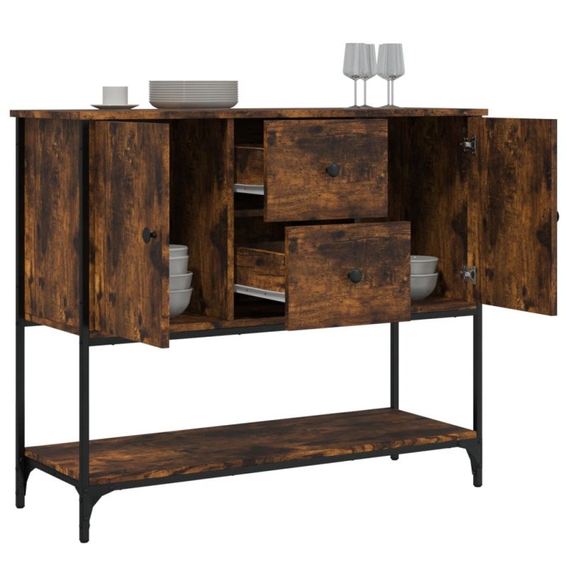 vidaXL Komoda dymový dub 100x36x85 cm kompozitné drevo