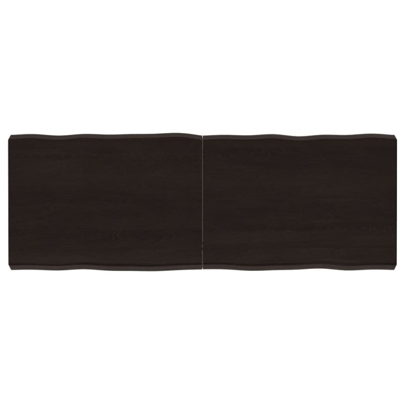 vidaXL Stolová doska tmavohnedá 140x50x(2-6)cm ošetrený masív hrany