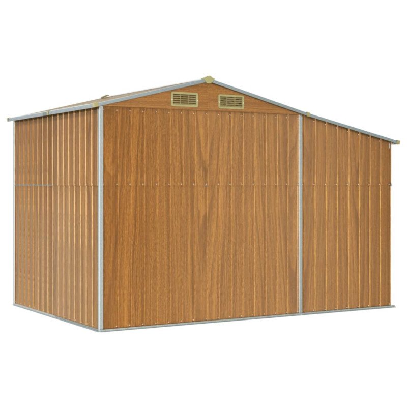 vidaXL Záhradná kôlňa svetlohnedé 277x192,5x179 cm pozinkovaná oceľ