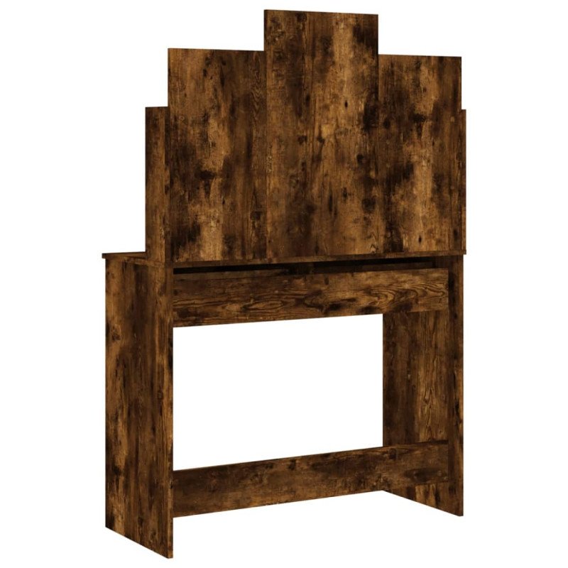 vidaXL Toaletný stolík so zrkadlom dymový dub 96x39x142 cm