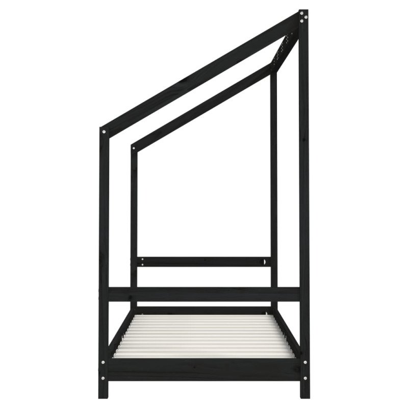 vidaXL Rám detskej postele čierny 2x(80x200) cm masívna borovica