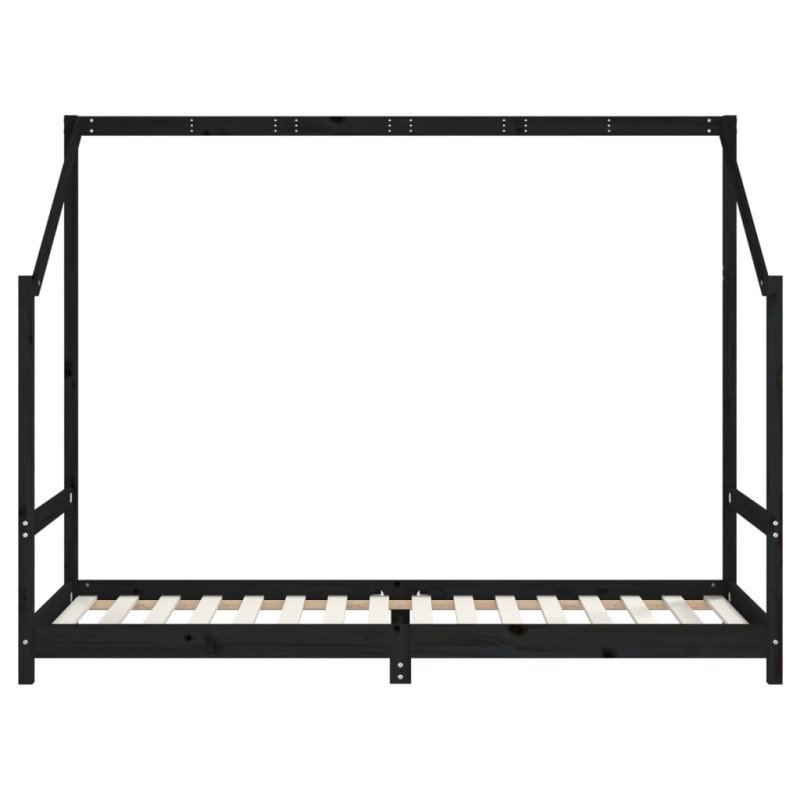 vidaXL Rám detskej postele čierny 2x(80x200) cm masívna borovica