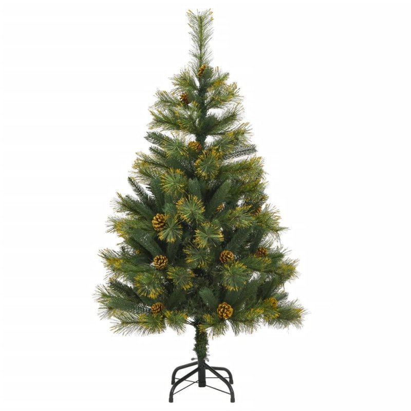 vidaXL Umelý výklopný vianočný stromček so šiškami 150 cm