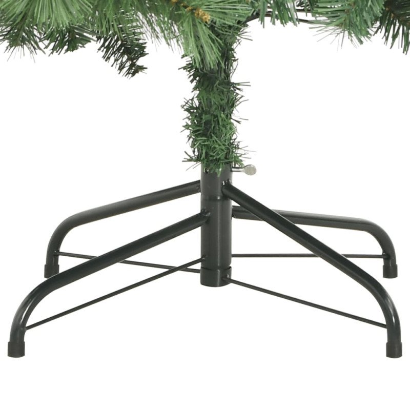 vidaXL Umelý výklopný vianočný stromček so šiškami a bobuľami 210 cm