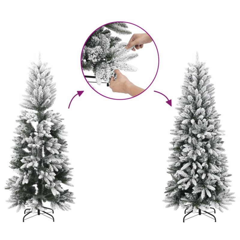 vidaXL Umelý vianočný stromček s vločkami snehu 150 cm