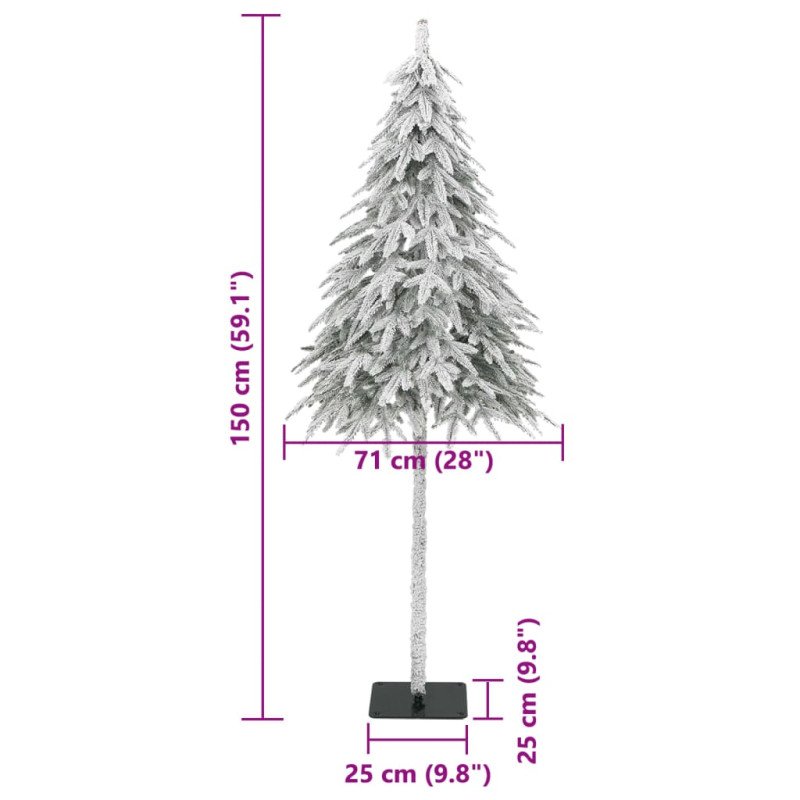 vidaXL Umelý vianočný stromček s vločkami snehu 150 cm