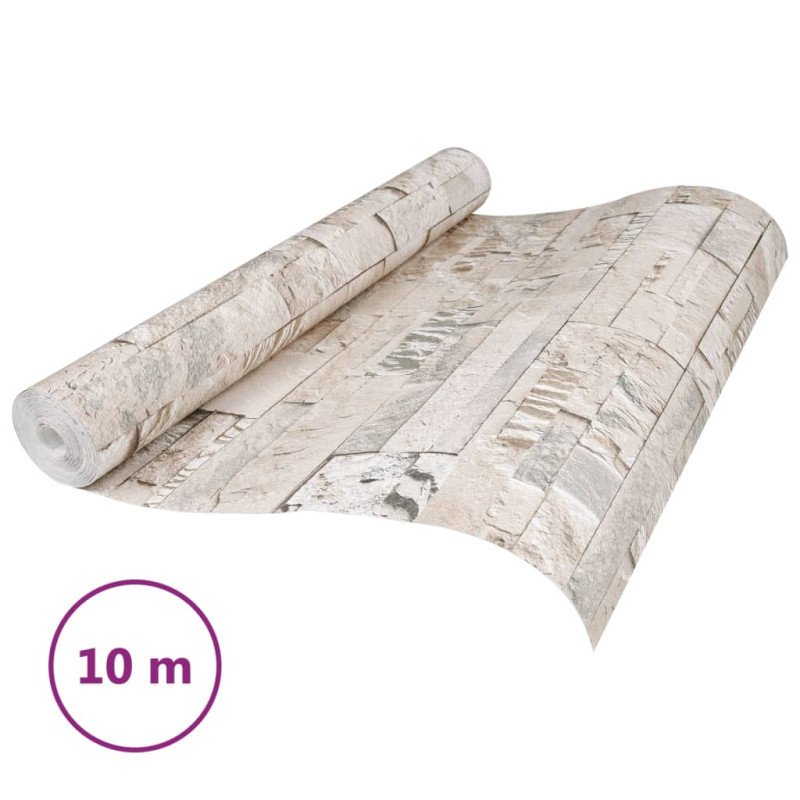 vidaXL Tapeta 3D vzhľad kameňa sivá a béžová