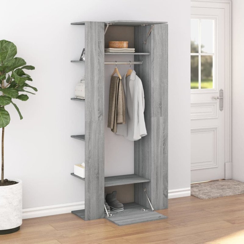 vidaXL Skrinka do chodby sivý dub sonoma 97,5x37x99cm spracované drevo