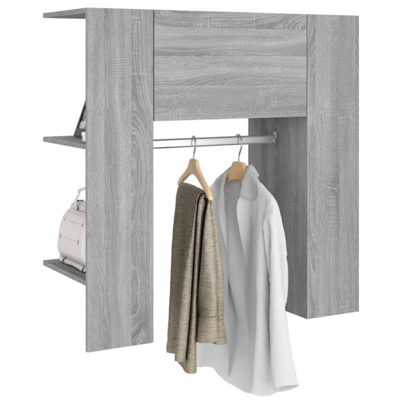 vidaXL Skrinka do chodby sivý dub sonoma 97,5x37x99cm spracované drevo