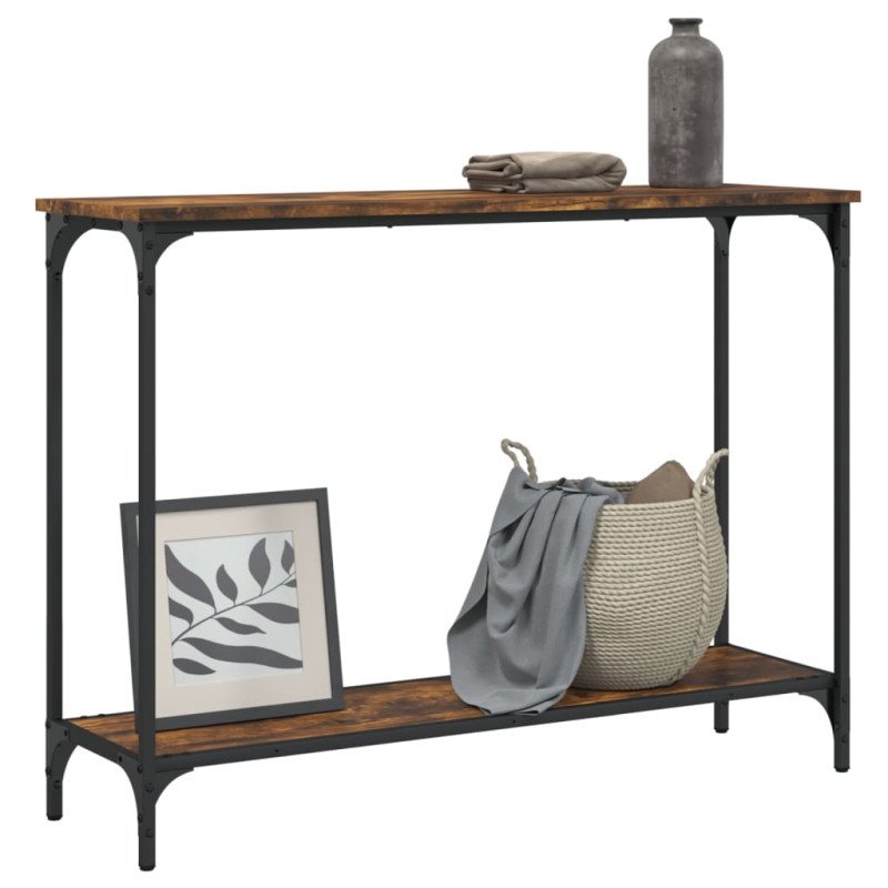 vidaXL Konzolový stolík dymový dub 101x30,5x75 cm kompozitné drevo