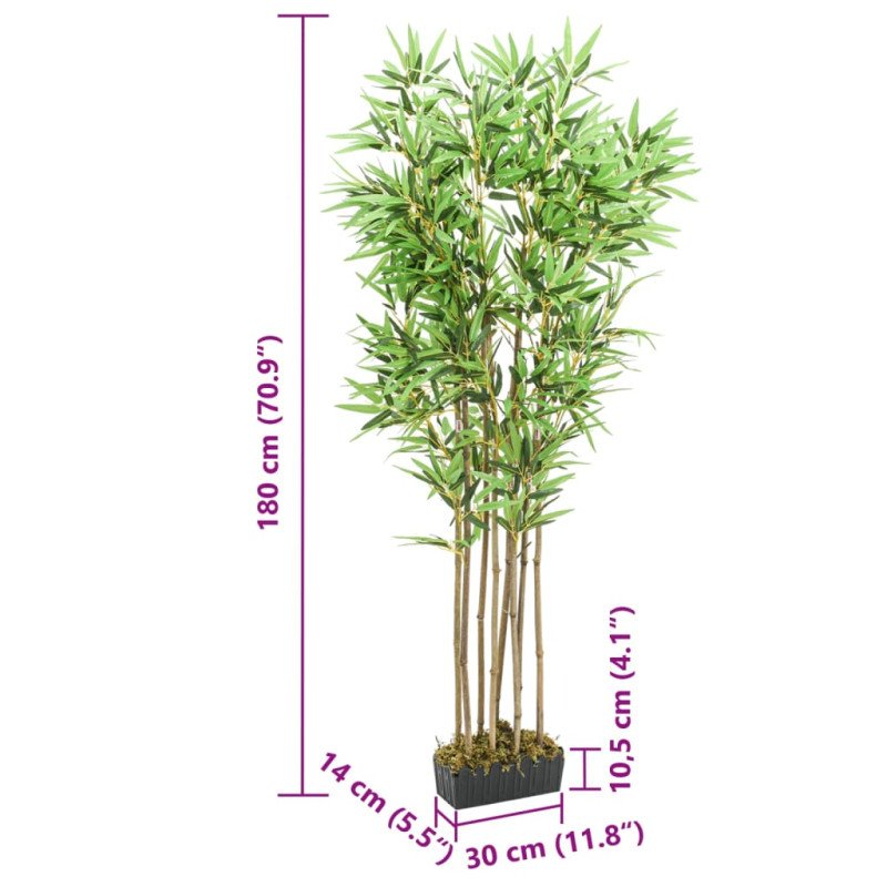 vidaXL Umelý bambusový strom 1288 listov 180 cm zelený