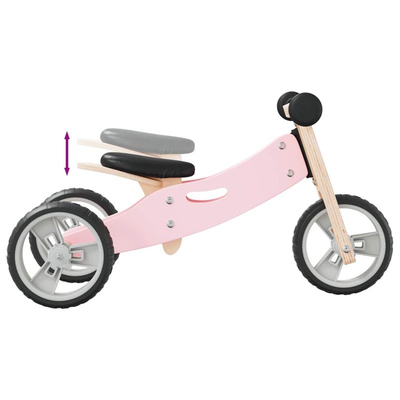 vidaXL Balančný bicykel pre deti 2 v 1 ružový