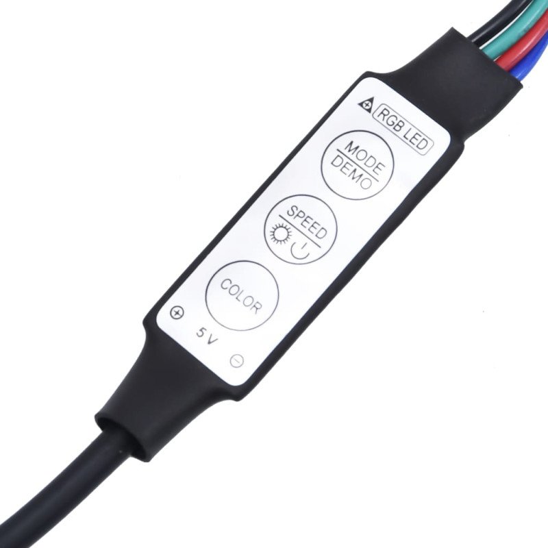 vidaXL Nočný stolík s LED svetlami čierny kompozitné drevo