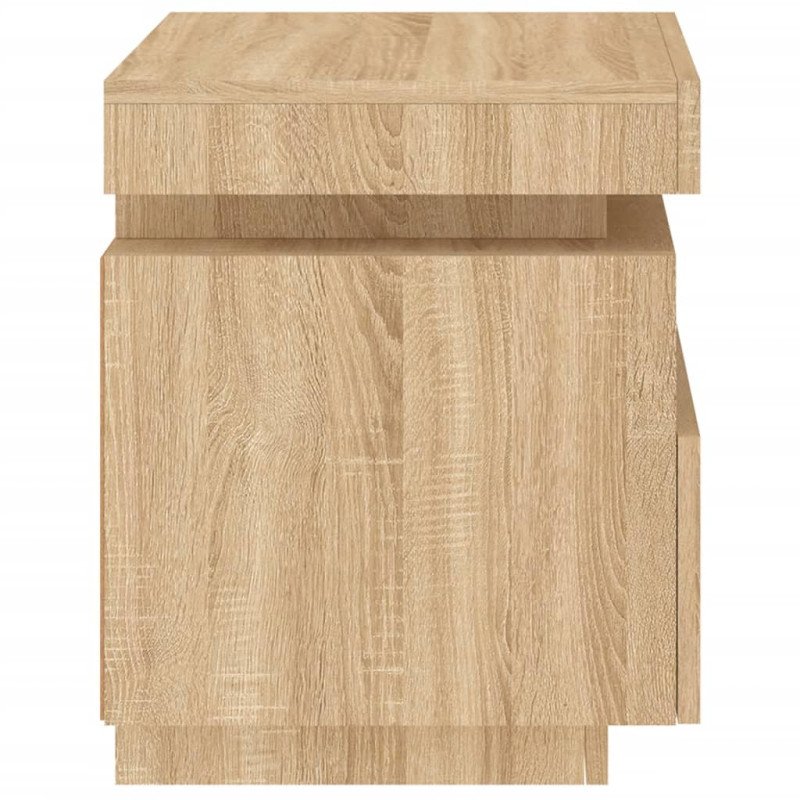vidaXL Nočné stolíky s LED svetlami 2 ks dub sonoma 40x39x48,5 cm