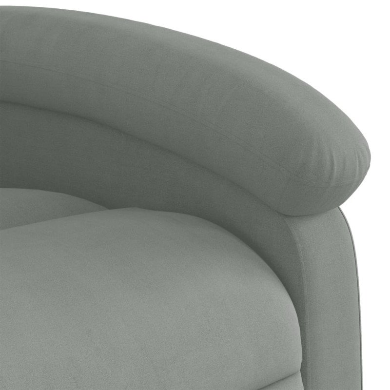 vidaXL Elektrické masážne sklápacie kreslo bledosivé zamat