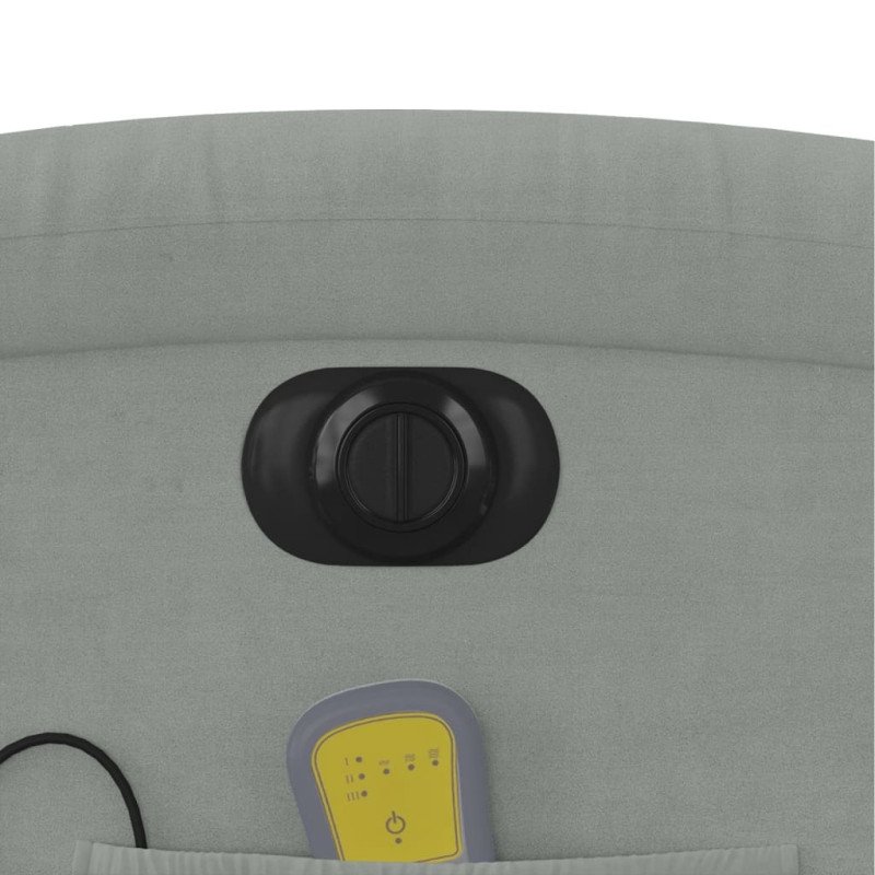 vidaXL Elektrické masážne sklápacie kreslo bledosivé zamat