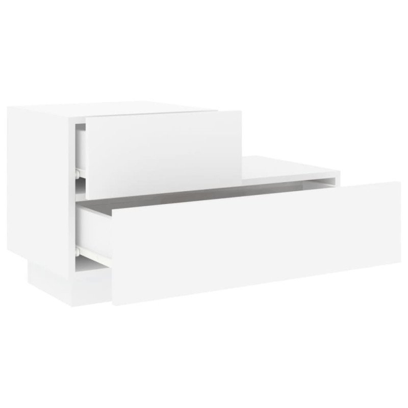 vidaXL Nočný stolík s LED svetlami biely 70x36x40,5 cm