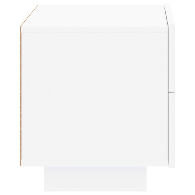 vidaXL Nočný stolík s LED svetlami biely 70x36x40,5 cm