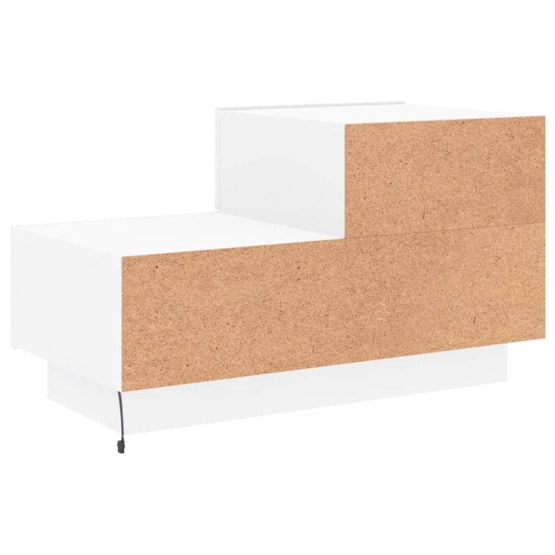 vidaXL Nočný stolík s LED svetlami biely 70x36x40,5 cm