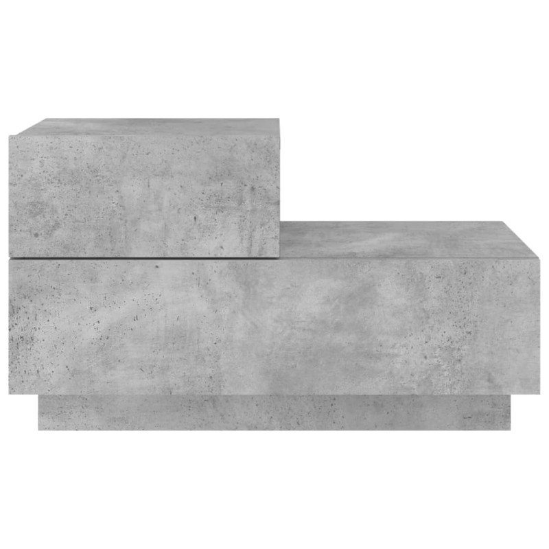 vidaXL Nočný stolík s LED svetlami betónovo sivý 70x36x40,5 cm