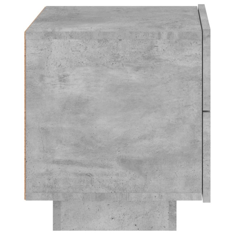 vidaXL Nočný stolík s LED svetlami betónovo sivý 70x36x40,5 cm