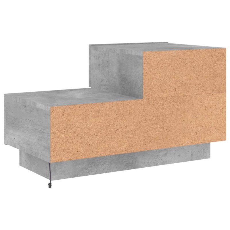 vidaXL Nočný stolík s LED svetlami betónovo sivý 70x36x40,5 cm