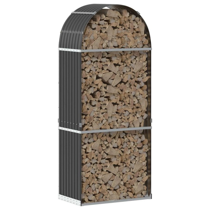 vidaXL Držiak na polená antracitový 80x45x190 cm pozinkovaná oceľ