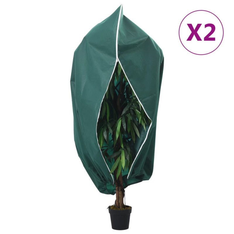 vidaXL Flísové kryty na rastliny so zipsom 2 ks 70 g/m² 1x1,55 m