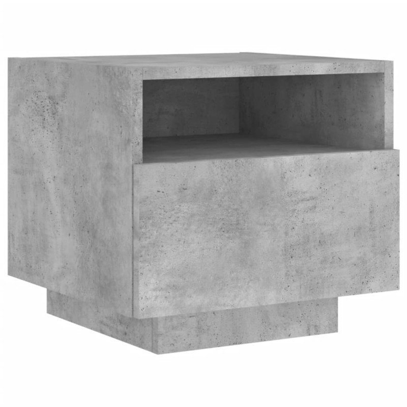vidaXL Nočný stolík s LED svetlami betónovo sivý 40x39x37 cm