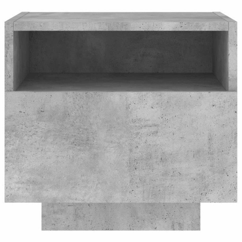 vidaXL Nočný stolík s LED svetlami betónovo sivý 40x39x37 cm