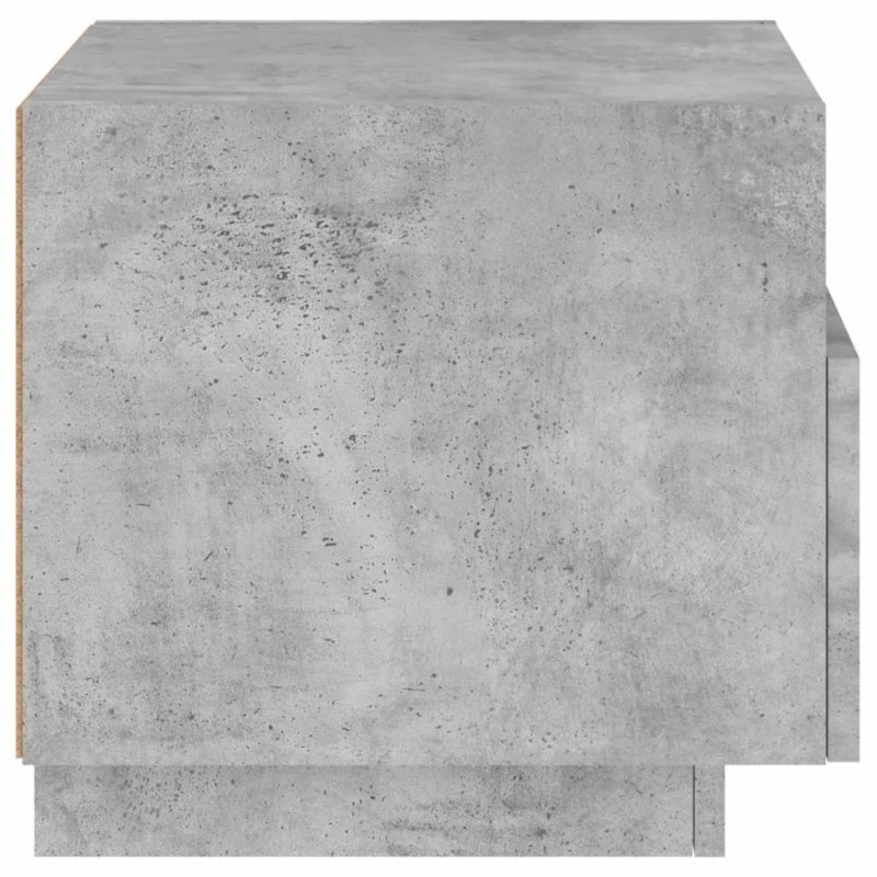 vidaXL Nočný stolík s LED svetlami betónovo sivý 40x39x37 cm