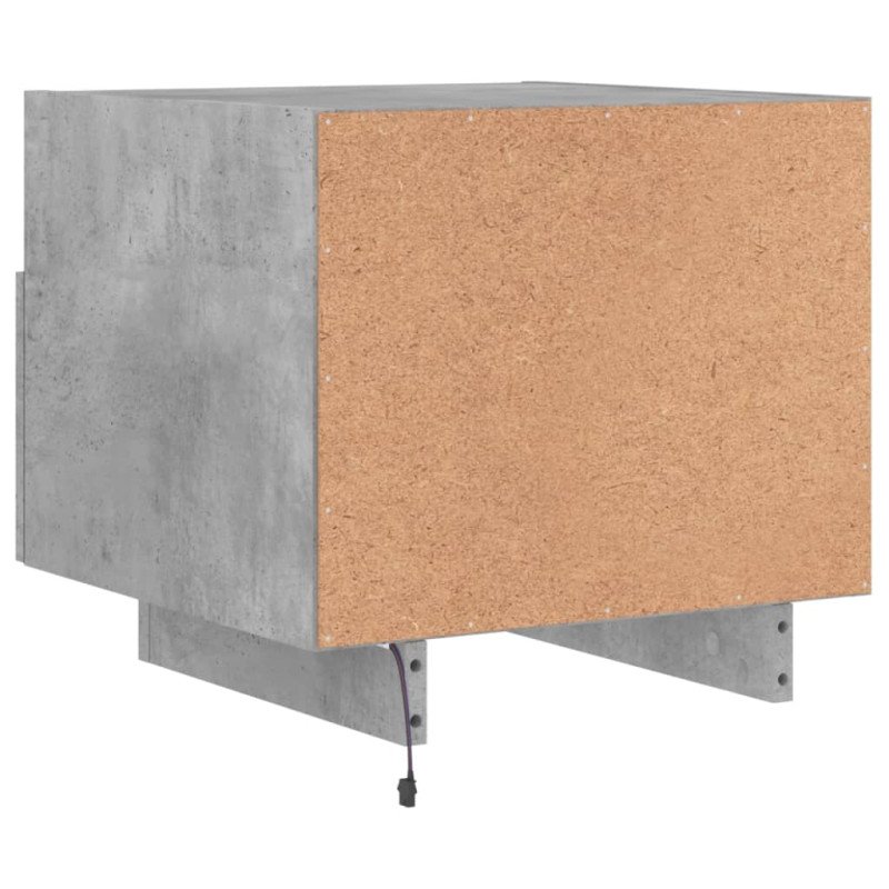 vidaXL Nočný stolík s LED svetlami betónovo sivý 40x39x37 cm