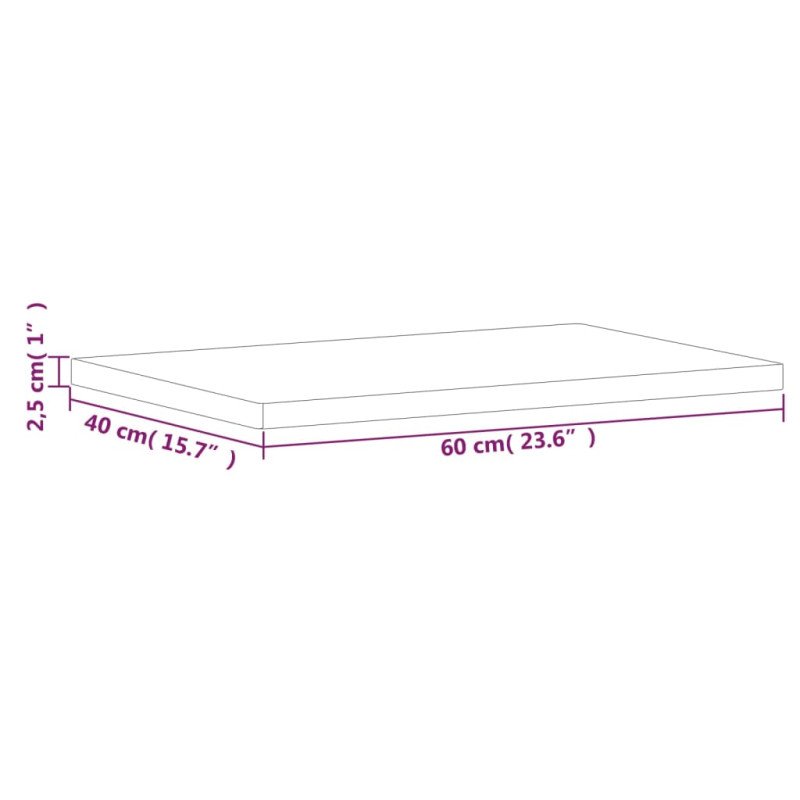 vidaXL Stolová doska 60x40x2,5 cm obdĺžniková masívny buk