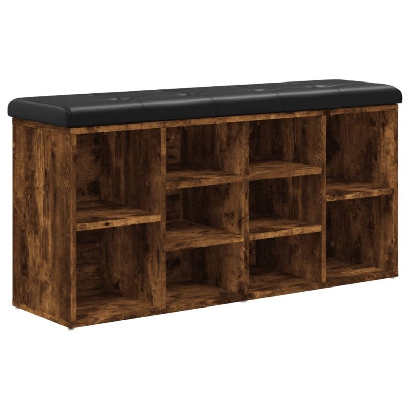 vidaXL Lavička na topánky dymový dub 102x32x50 cm kompozitné drevo
