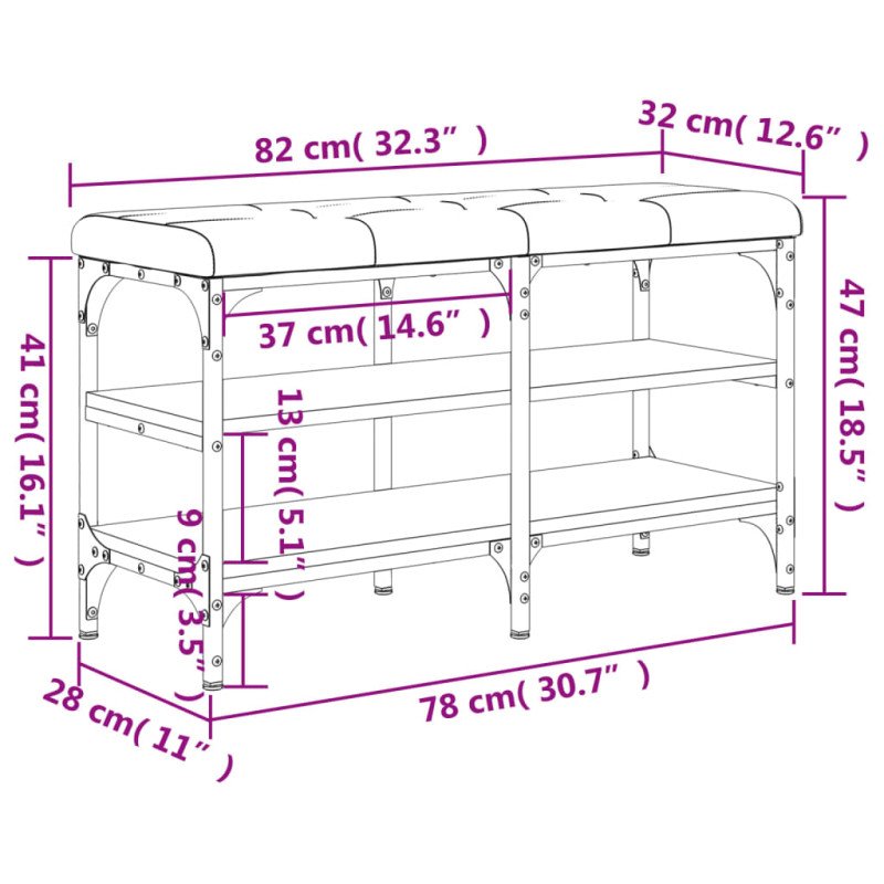 vidaXL Lavička na topánky hnedý dub 82x32x47 cm kompozitné drevo