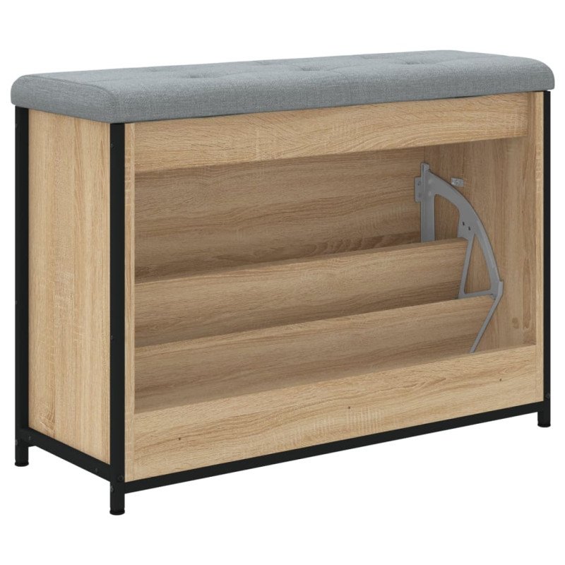 vidaXL Lavička na topánky s vyklápacou zásuvkou dub sonoma 82x32x56 cm