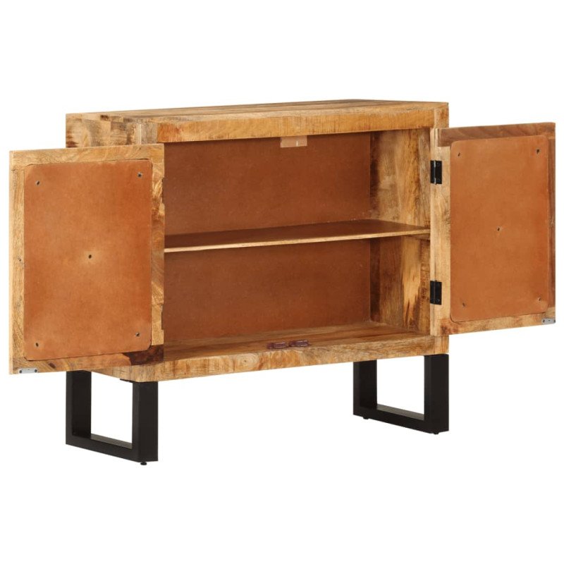 vidaXL Komoda 80x30x71 cm masívne surové mangovníkové drevo a kov