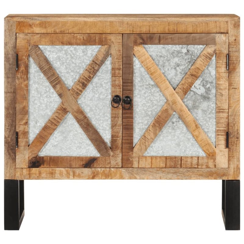vidaXL Komoda 80x30x71 cm masívne surové mangovníkové drevo a kov