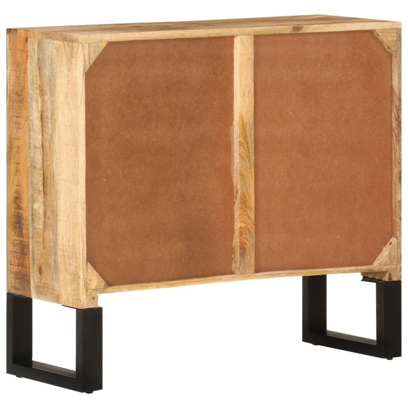 vidaXL Komoda 80x30x71 cm masívne surové mangovníkové drevo a kov