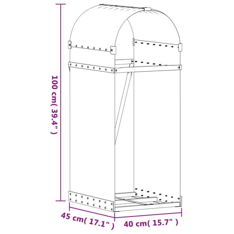 vidaXL Držiak na polená antracitový 40x45x100 cm pozinkovaná oceľ